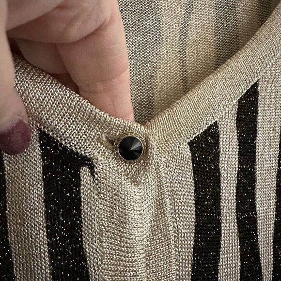 St. John Tiger Stripe Shimmer Knit Trapeze Cardigan Multi Womens Size Large 2014 - Picture 5 of 11